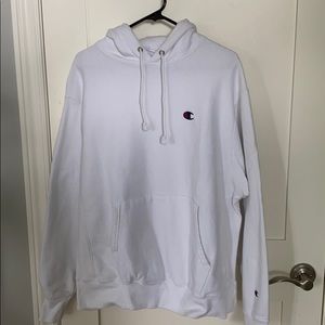 WHITE REVERSE WEAVE CHAMPION HOODIE